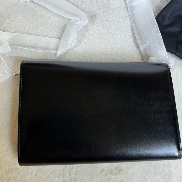 Saint Laurent Smooth Calfskin Monogram Gold Chain Wallet NWT in box - Picture 14 of 17